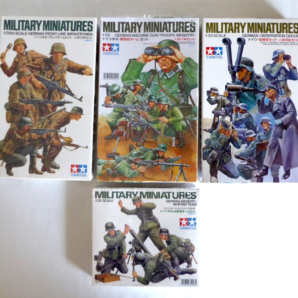 TAMIYA JAPAN WWII GERMAN MINIATURE MODEL FIGURE SETS 1/35 SCALE (NEW) UNBUILT